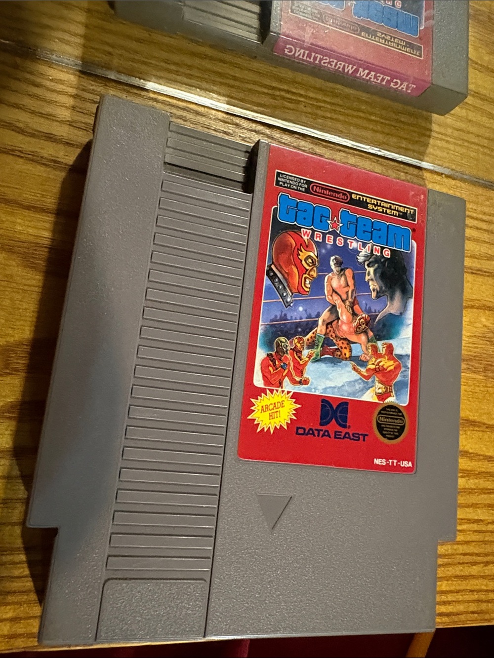 Tag Team Wrestling NES Game Cartridge - Gray & Red